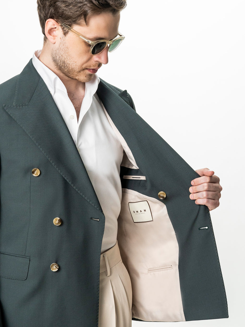 Sacou Doua Randuri Barbati Verde Lana Vitale Barberis BMan0057 (9)