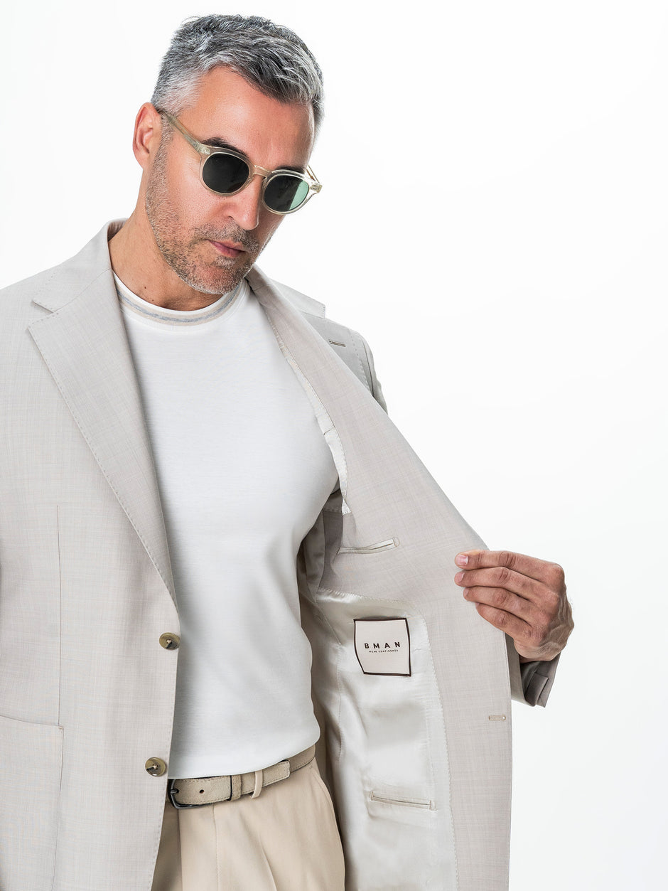 Sacou Crem Deschis 100% Lana Vitale Barberis BMan0076 (7)