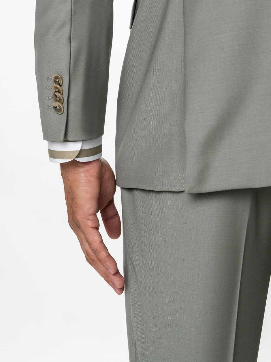 Costum Verde Olive Barbati Lana Vitale Barberis Super 120's BMan0051 (10)