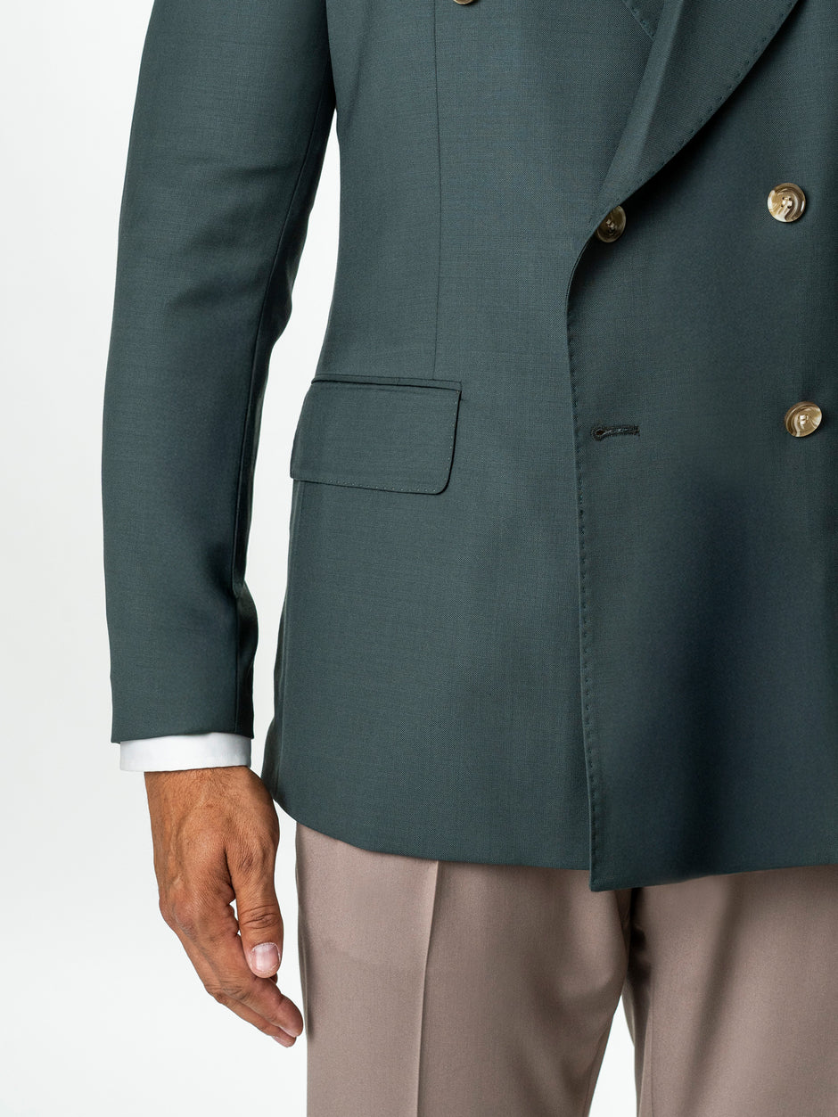 Sacou Doua Randuri Barbati Verde 100% Lana Vitale Barberis BMan0057 (11)