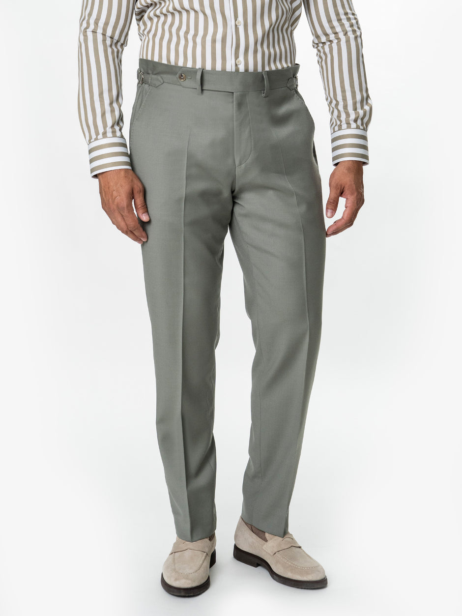 Costum Verde Olive Barbati Lana Vitale Barberis Super 120's BMan0051 (6)