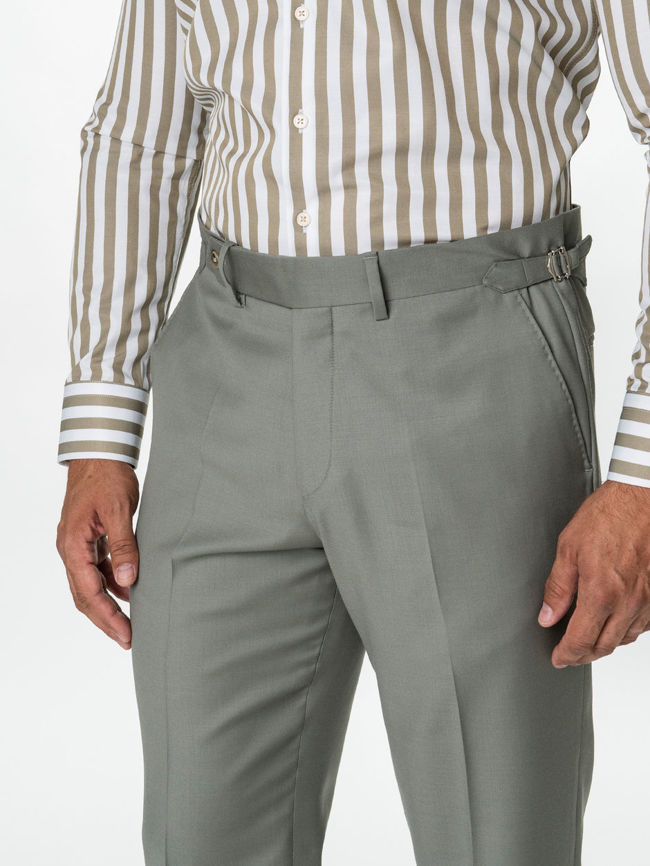 Costum Verde Olive Barbati Lana Vitale Barberis Super 120's BMan0051 (7)