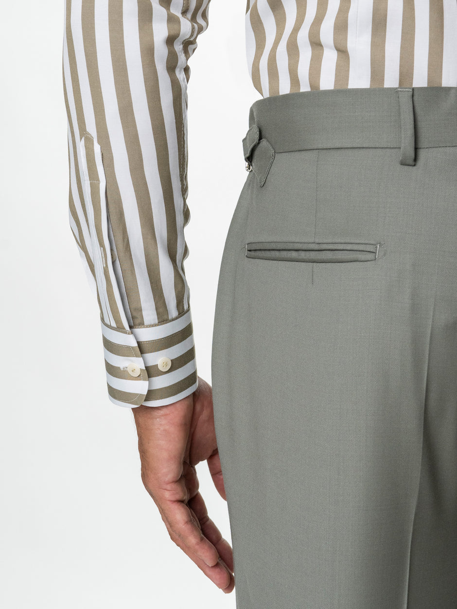 Costum Verde Olive Barbati Lana Vitale Barberis Super 120's BMan0051 (8)