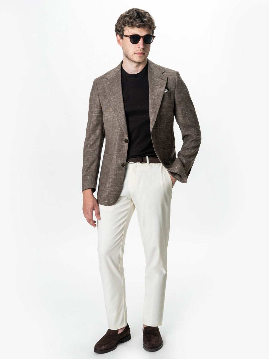 Pantaloni Barbati Chino Crem 100% Bumbac BMan0005 (5)