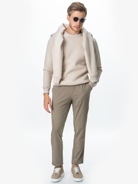 Pulover Casual Barbati Crem Tip Clasic Sweater Sezon Toamna & Iarna Sport BMan700
