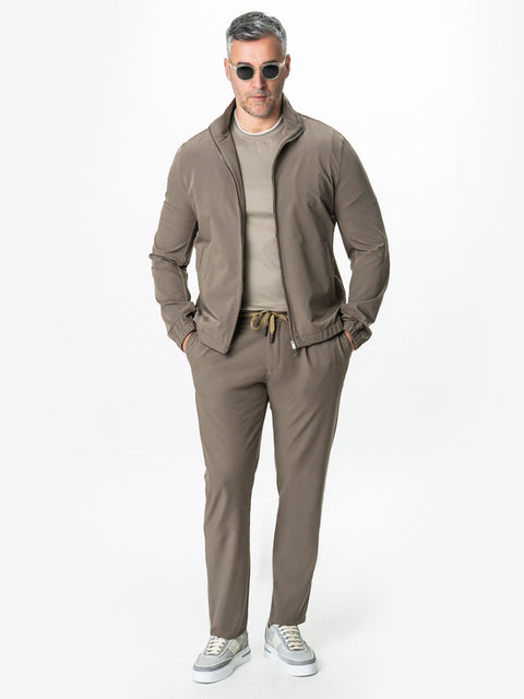 Jacheta Barbati Bej Taupe Material Tehnic Elastic BMan0006