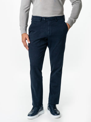 Pantaloni Casual Barbati Chinos Bleumarin Bumbac Office Relax Fit BMan0020
