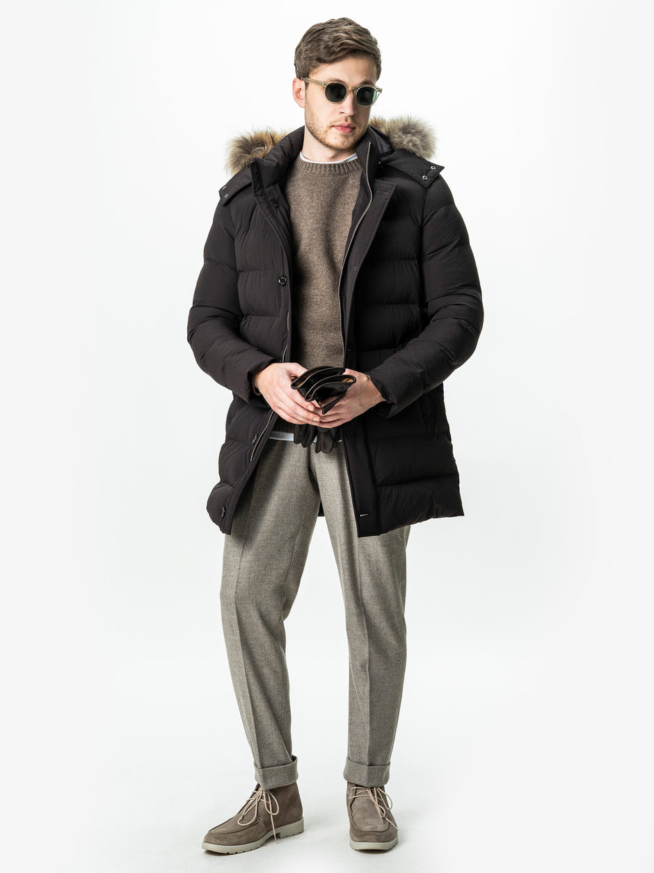 Pulover Barbati Maro Taupe Oversize 100% Lana Lambswool BMan0033 (2)