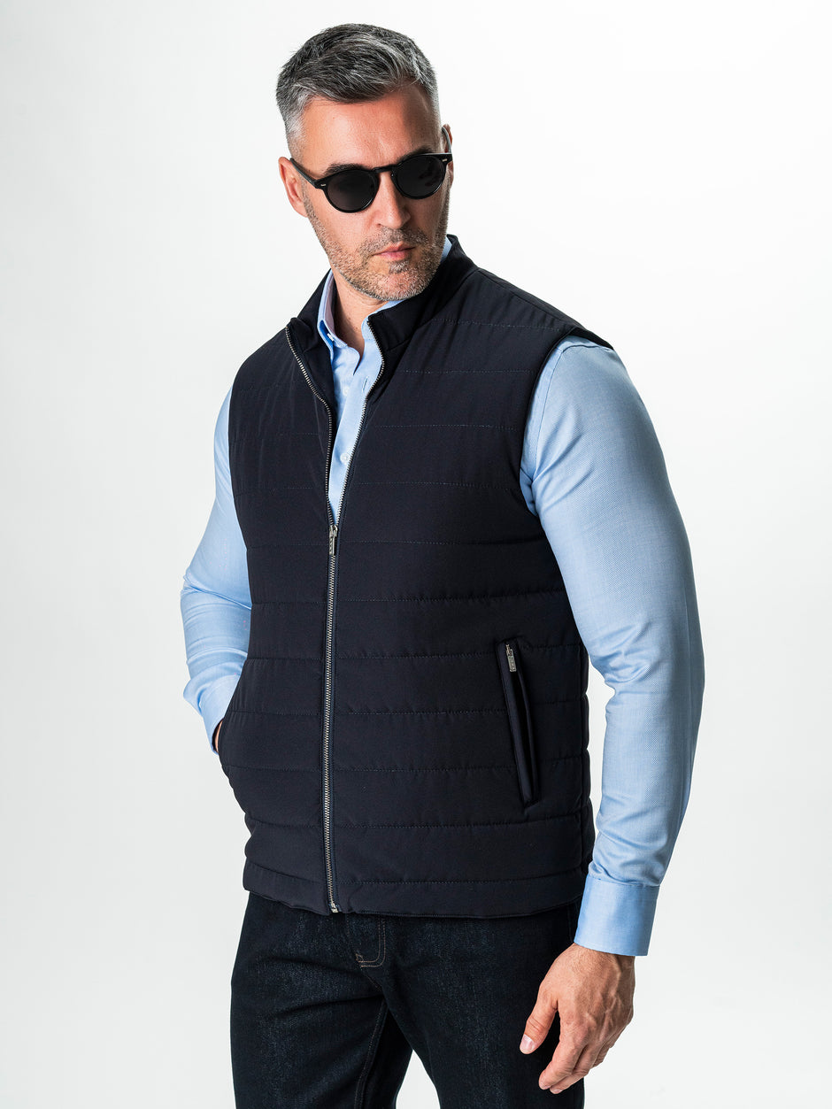 Vesta Barbati Casual Albastru Bleumarin Inchidere Fermoar BMan0001 (1)