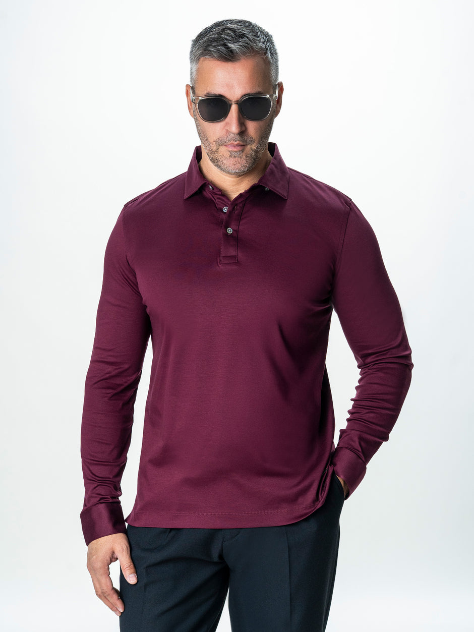 Camasa Premium Bordo Guler Polo din 100% Bumbac Egiptean BMan869 (4)
