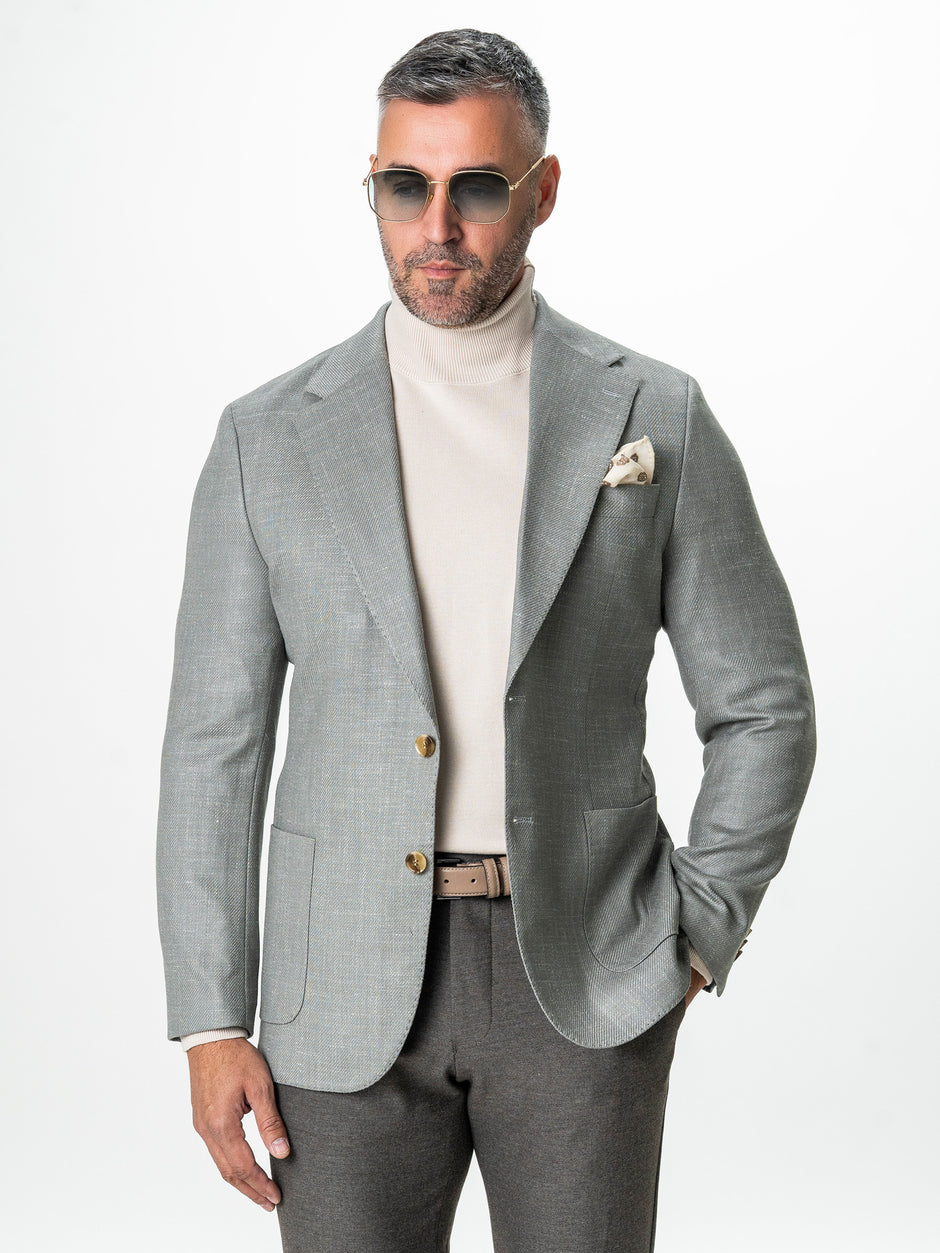 Sacou Barbati Verde Deschis Vara Necaptusit Lana Vitale Barberis BMan0050 (1)