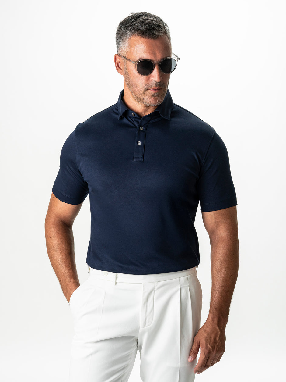 Tricou Polo Barbati Bleumarin 100% Bumbac Egiptean BMan284 (4)