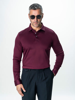 Camasa Premium Bordo Guler Polo din 100% Bumbac Egiptean BMan869