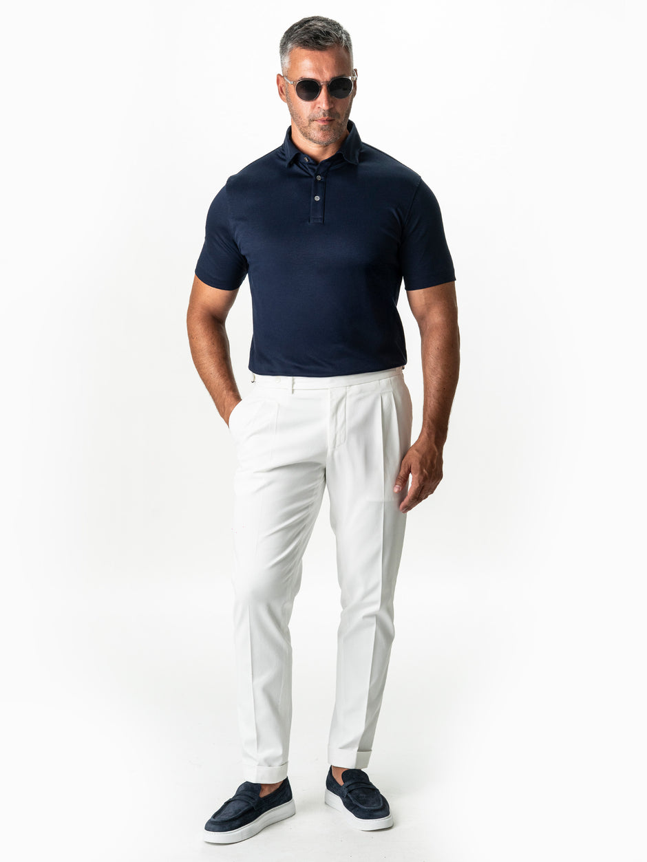 Tricou Polo Barbati Bleumarin 100% Bumbac Egiptean BMan284 (2)