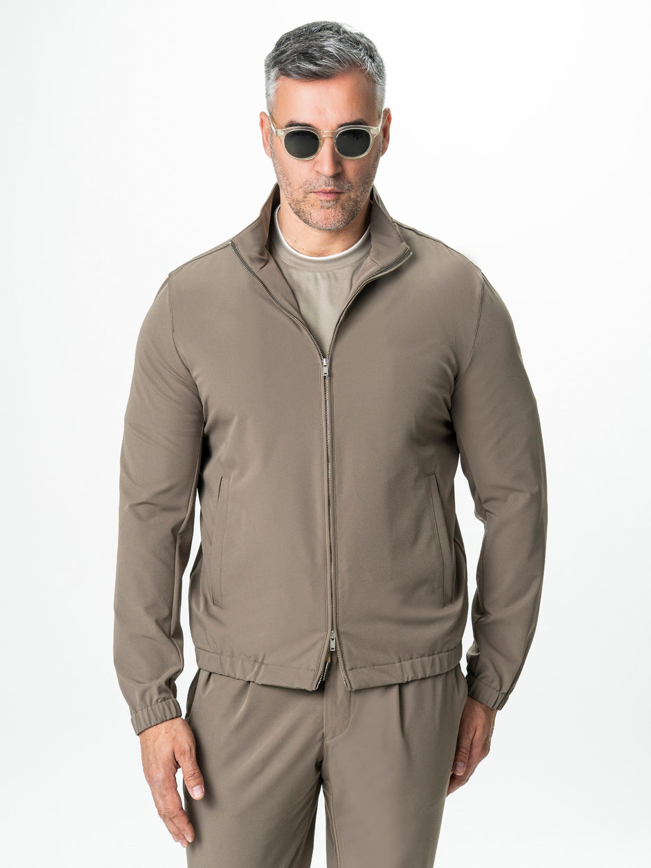 Jacheta Barbati Bej Taupe Material Tehnic Elastic BMan0006 (9)