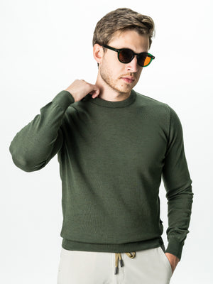 Pulover Casual Verde Brad Barbati 100% Bumbac Levent Cottone  BMan0008