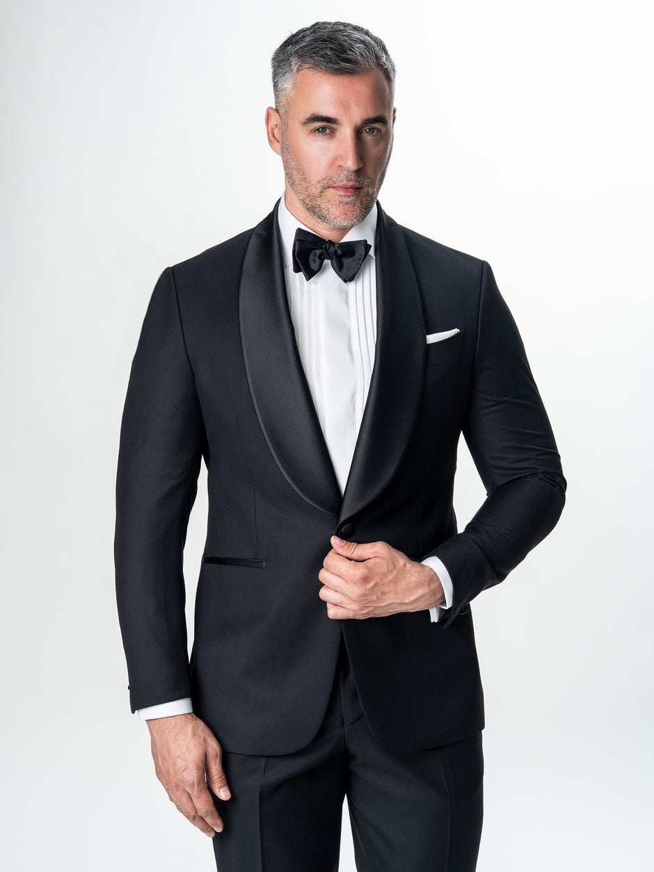 Costum Ceremonie Barbati Smoking Negru Lana Vitale Barberis BMan340 (8)
