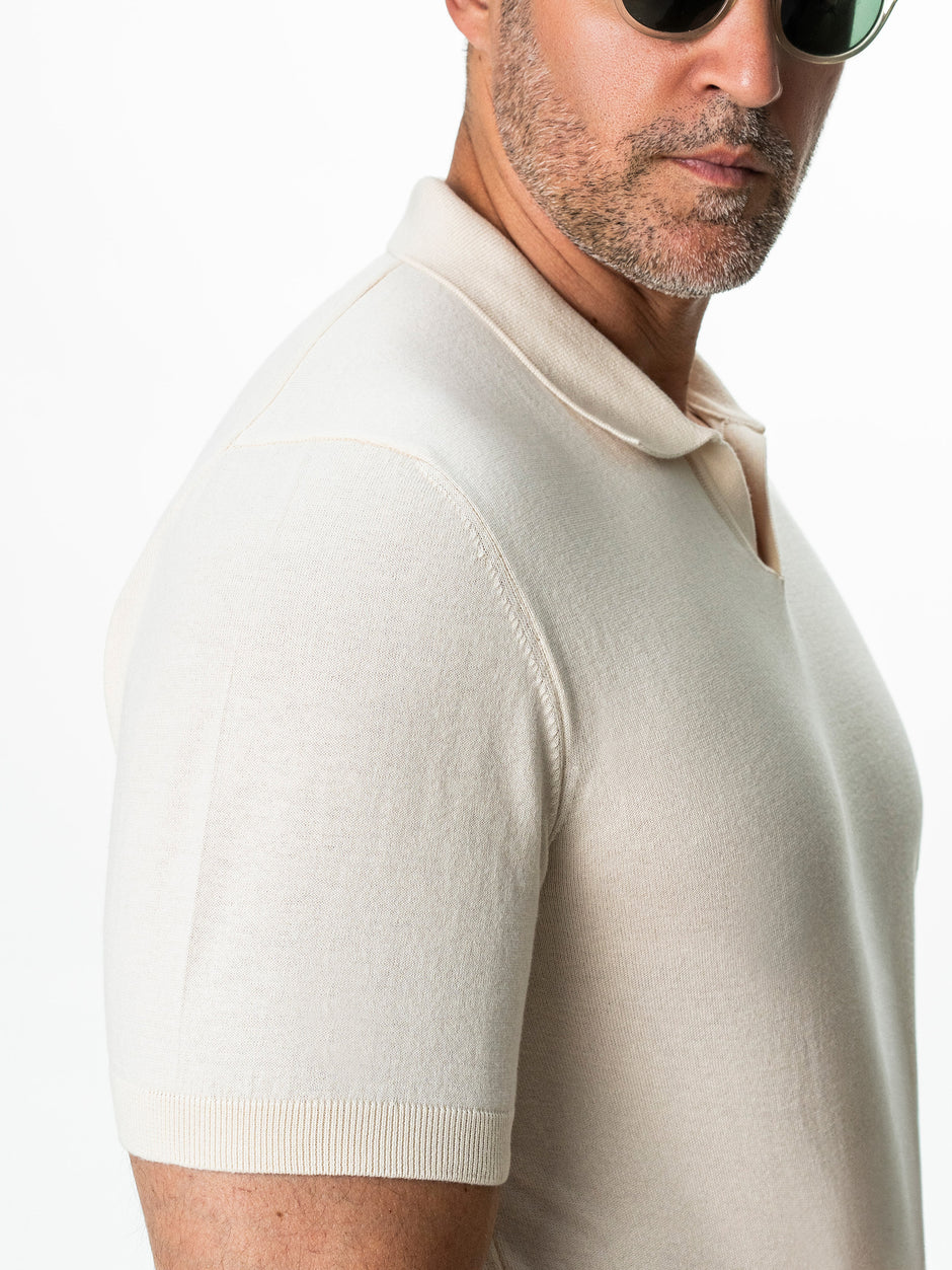 Tricou Barbati Polo Crem Off-White 100% Bumbac BMan0107 (6)