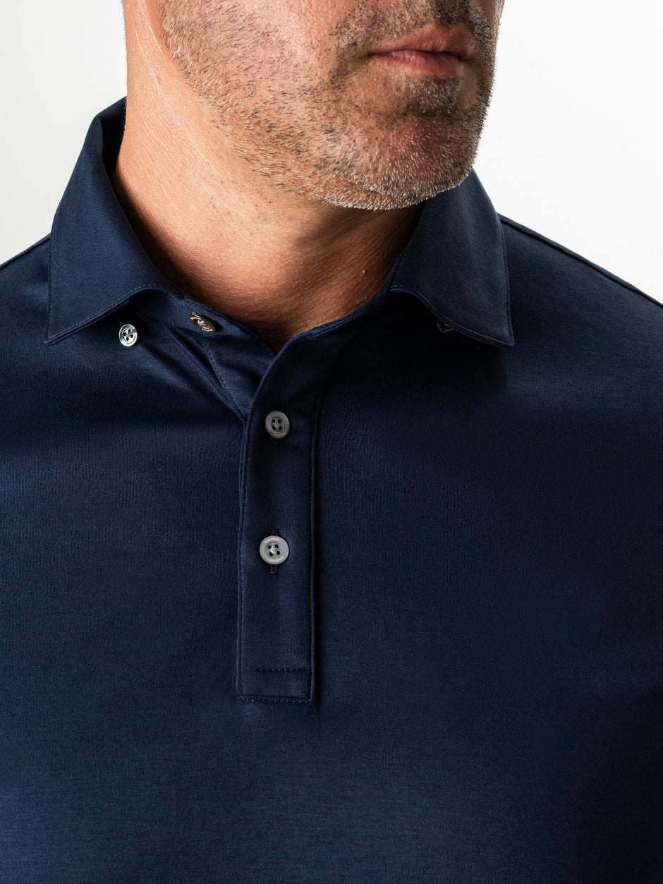 Tricou Polo Barbati Bleumarin 100% Bumbac Egiptean BMan284 (3)