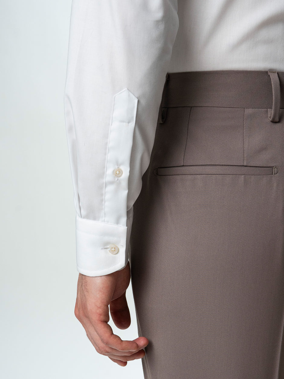 Pantaloni Barbati Cappuccino Cu Talie Inalta Din Lana BMan0002 (5)