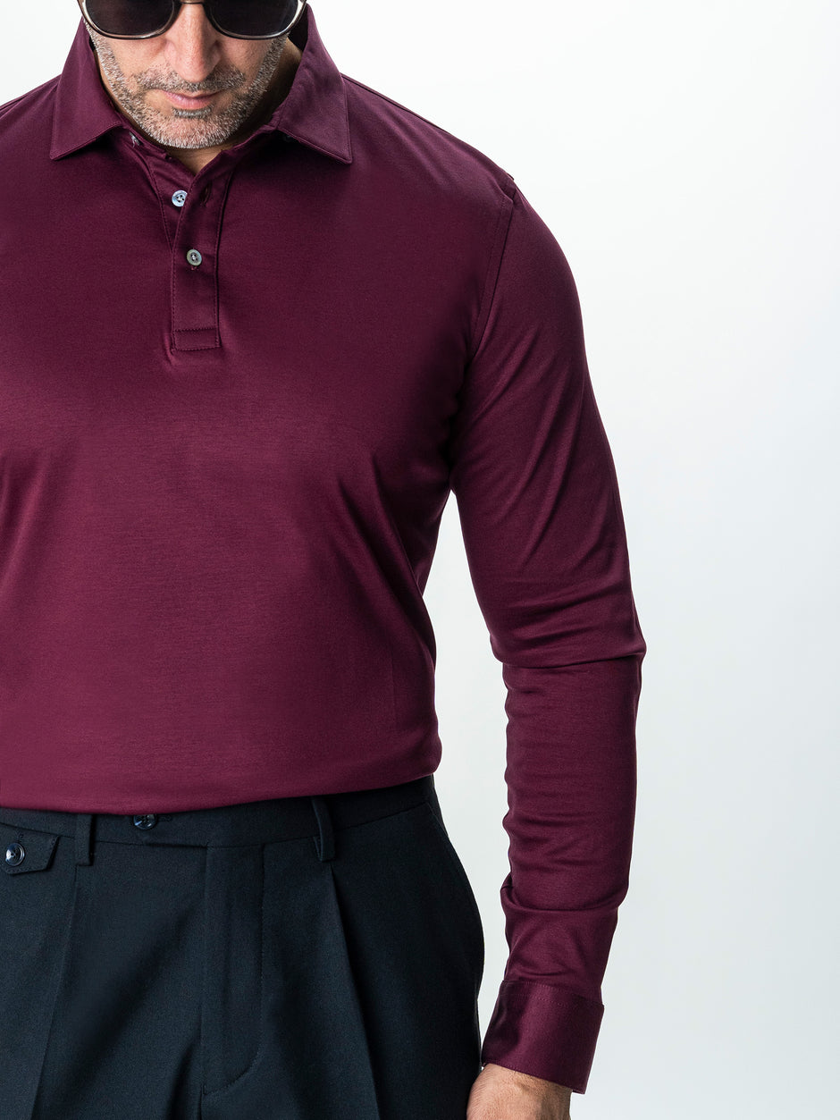 Camasa Premium Bordo Guler Polo din 100% Bumbac Egiptean BMan869 (6)