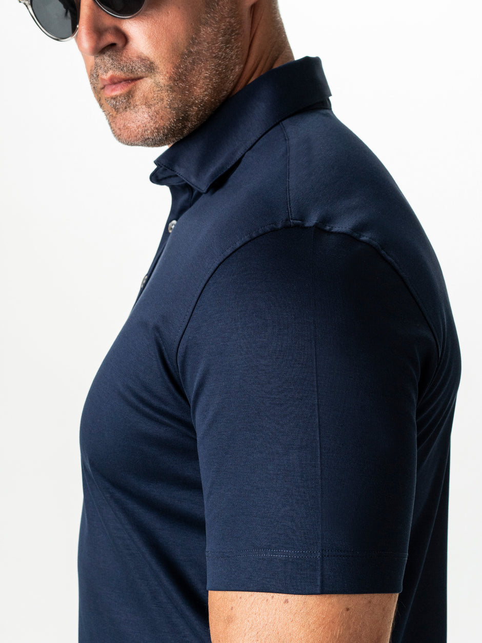 Tricou Polo Barbati Bleumarin 100% Bumbac Egiptean BMan284 (5)