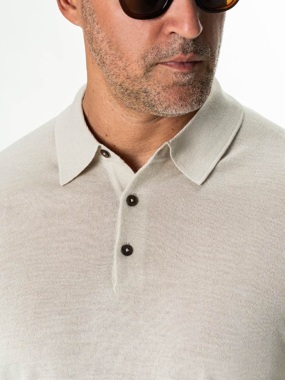 Pulover Polo Barbati Crem din 100% Lana Cashwool BMan0053 (4)