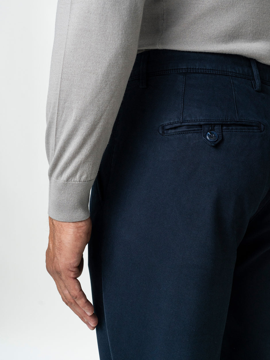 Pantaloni Casual Barbati Chinos Bleumarin Bumbac Office Relax Fit BMan0020 (6)