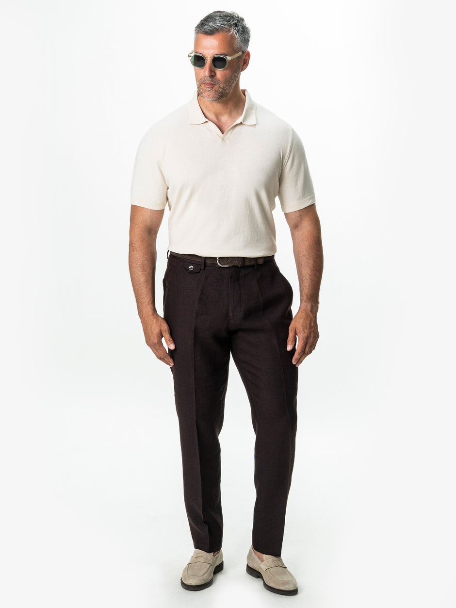 Tricou Barbati Polo Crem Off-White 100% Bumbac BMan0107 (2)