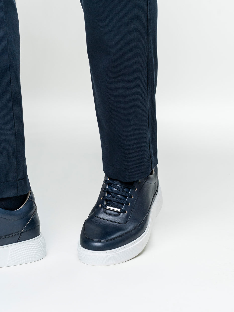Pantaloni Casual Barbati Chinos Bleumarin Bumbac Office Relax Fit BMan0020 (7)