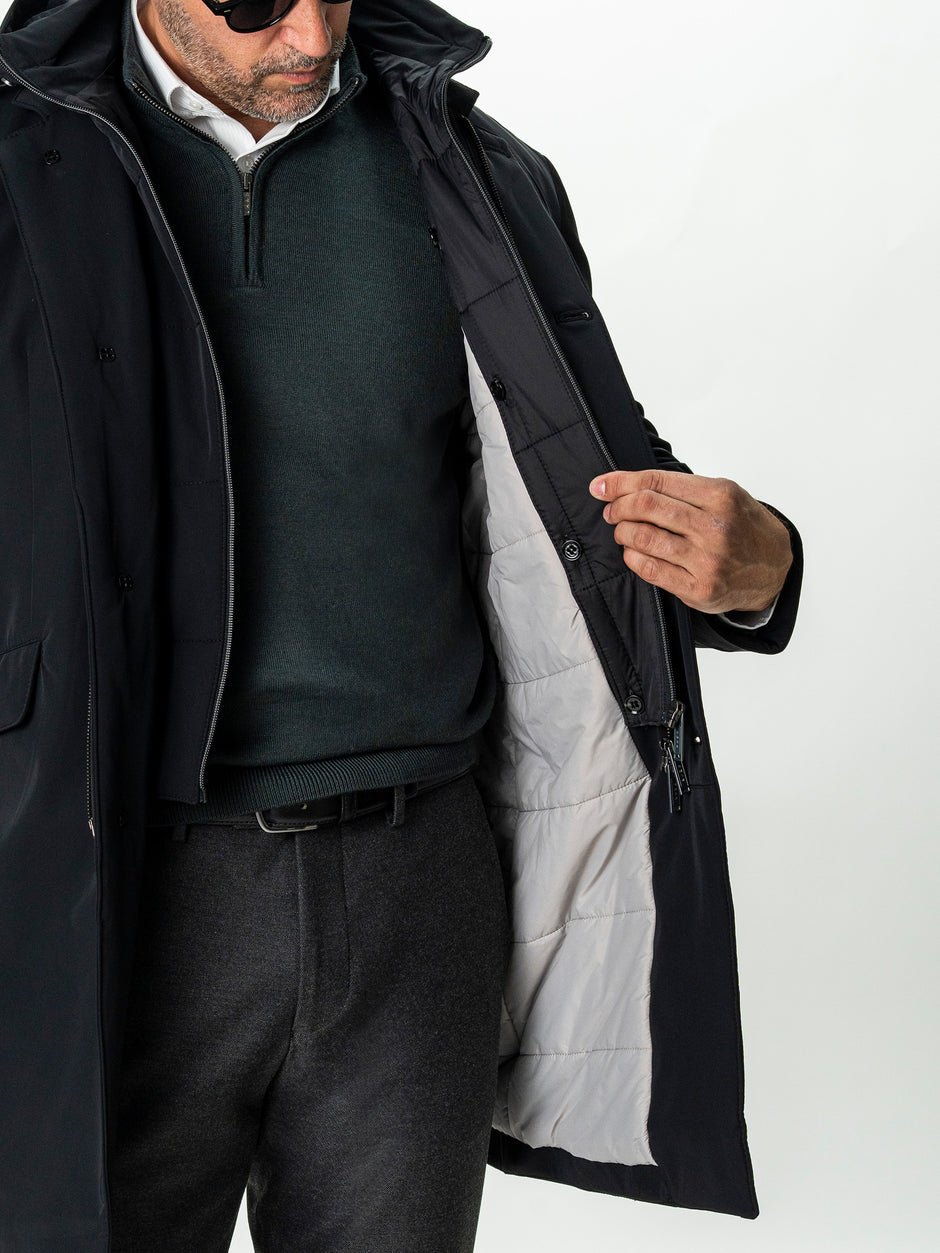 Geaca Barbati Tip Parka Neagra Cu Gluga BMan0200 (6)