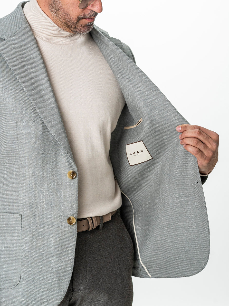 Sacou Barbati Verde Deschis Vara Necaptusit Lana Vitale Barberis BMan0050 (9)