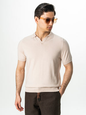 Tricou Bărbați Polo Modern Crem De Vară  Bumbac Natural BMan286