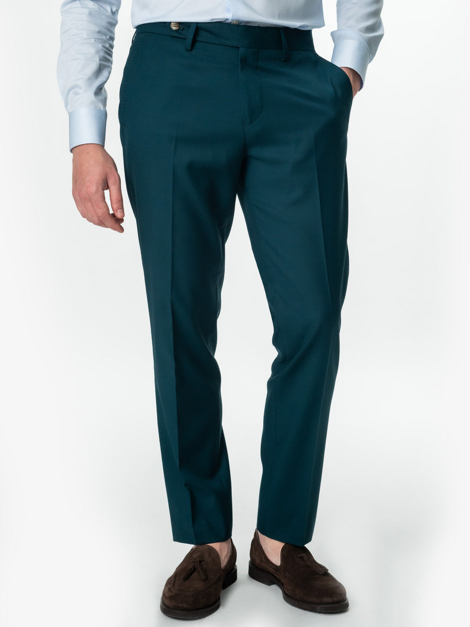 Pantaloni Eleganți Verde Petrol Barbati Din Stofa Elastică Sarto BMan700 (1)