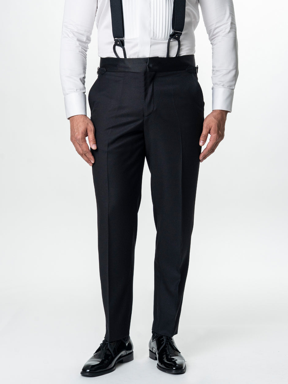 Costum Ceremonie Barbati Smoking Negru Lana Vitale Barberis BMan340 (5)