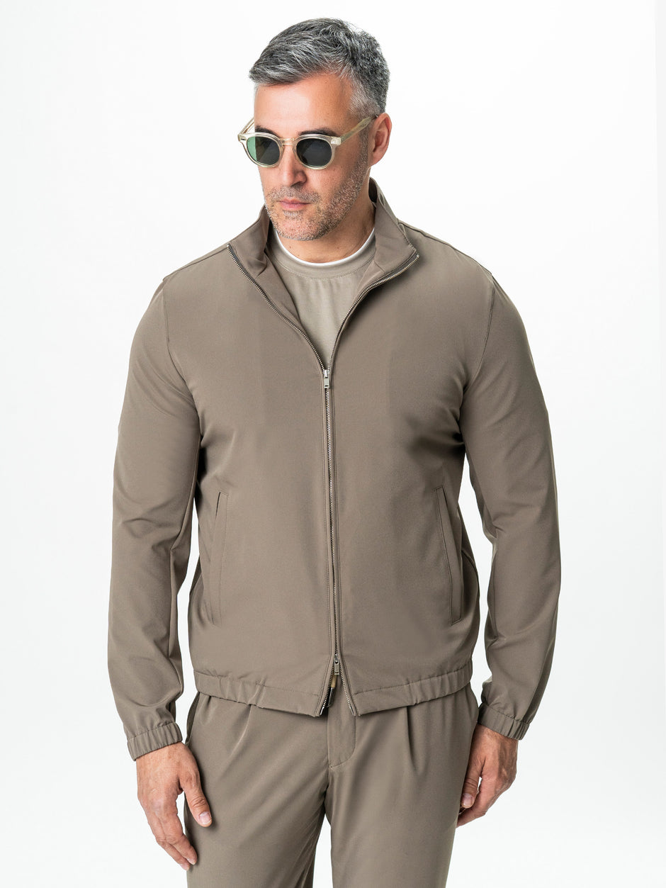 Jacheta Barbati Bej Taupe Material Tehnic Elastic BMan0006 (2)