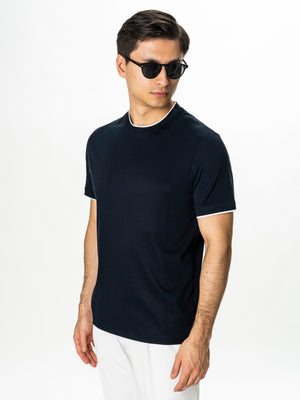 Tricou Bleumarin Barbati 100% Bumbac Egiptean Dublu Mercerizat BMan271