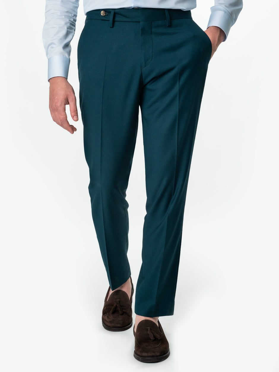 Pantaloni Eleganți Verde Petrol Barbati Din Stofa Elastică Sarto BMan700 (2)