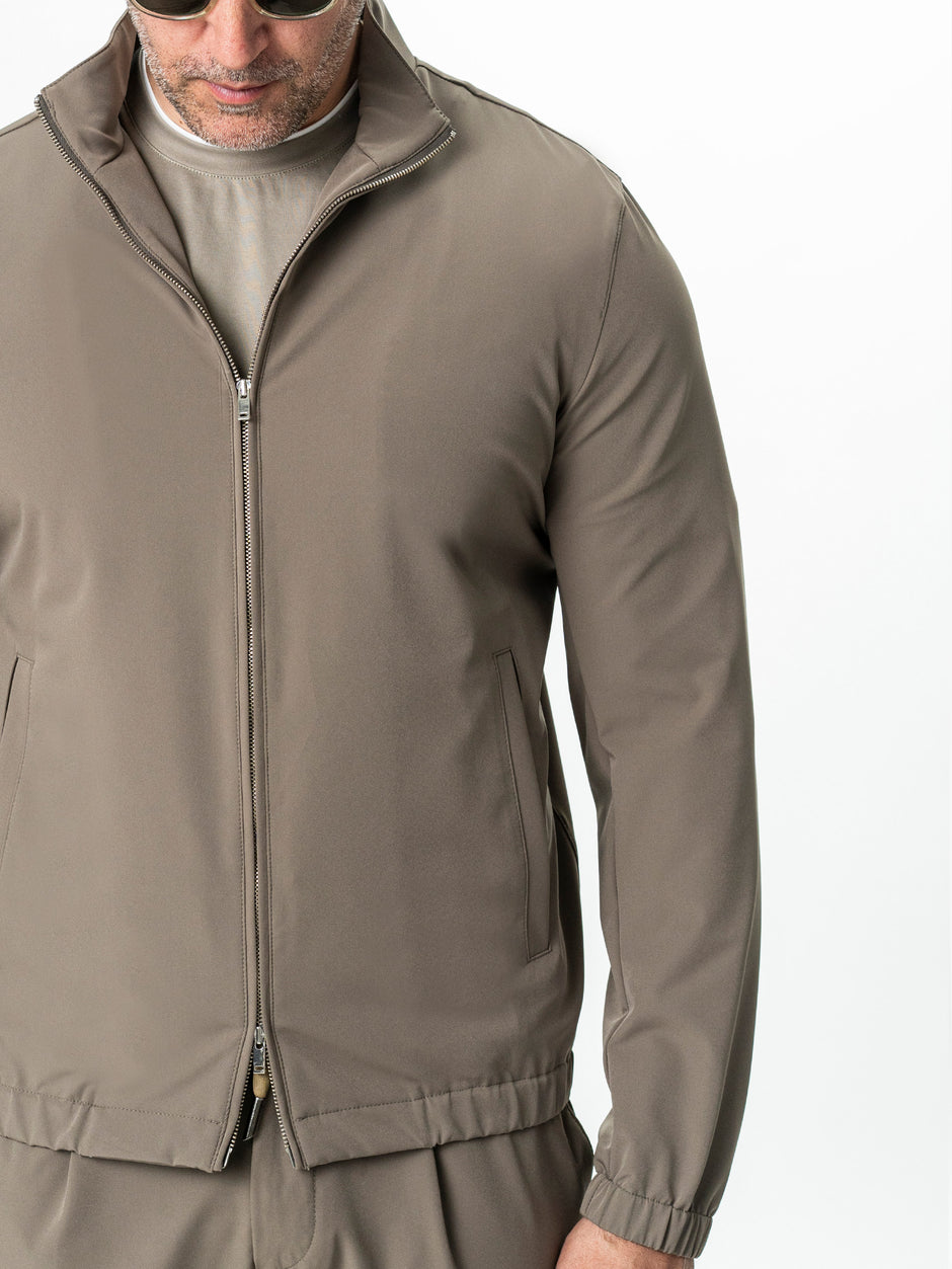 Jacheta Barbati Bej Taupe Material Tehnic Elastic BMan0006 (3)