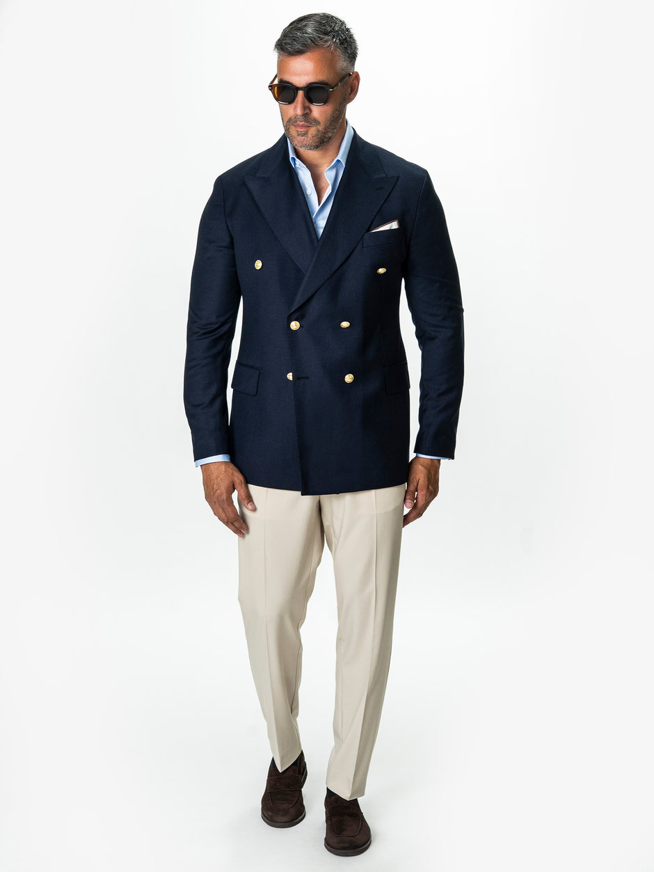 Sacou Barbati Bleumarin Regal din 100% Lana Vitale Barberis BMan399 (5)