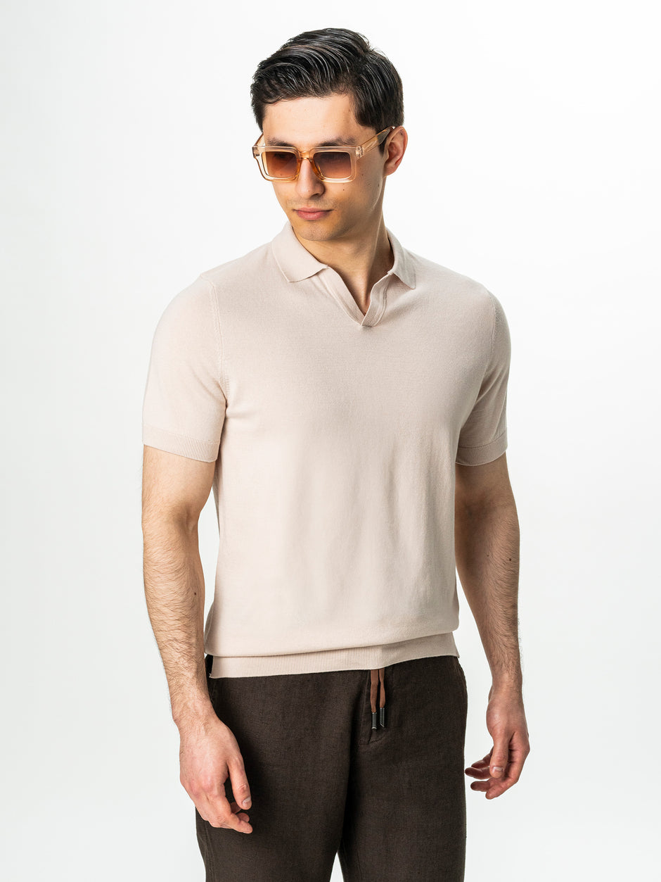 Tricou Bărbați Polo Modern Crem De Vară  Bumbac Natural BMan286 (4)