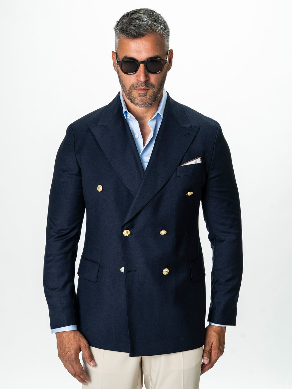 Sacou Barbati Bleumarin Regal din 100% Lana Vitale Barberis BMan399 (4)