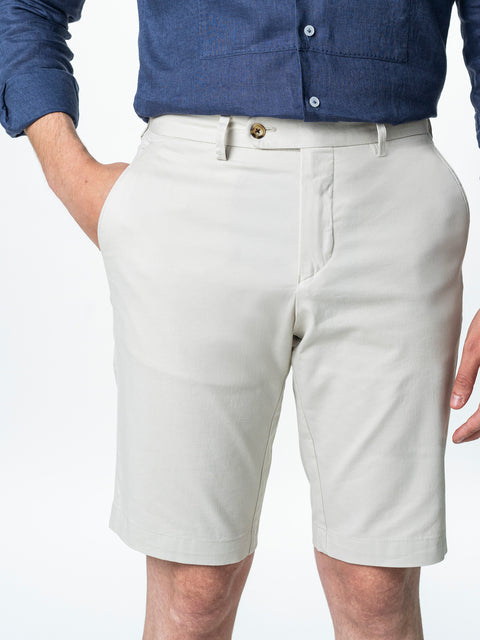Pantaloni Barbati Scurti Vara Gri Deschis Din 100% Bumbac BMan182