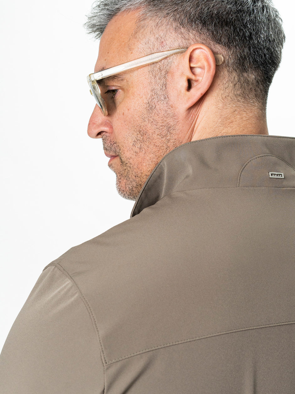 Jacheta Barbati Bej Taupe Material Tehnic Elastic BMan0006 (6)