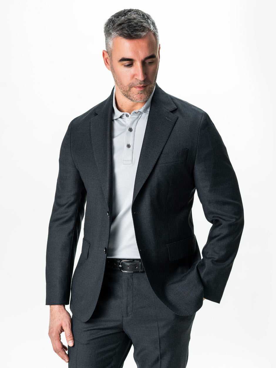 Costum Gri Antracit Barbati 100% Lana Vitale Barberis Super 110's BMan0054 (2)