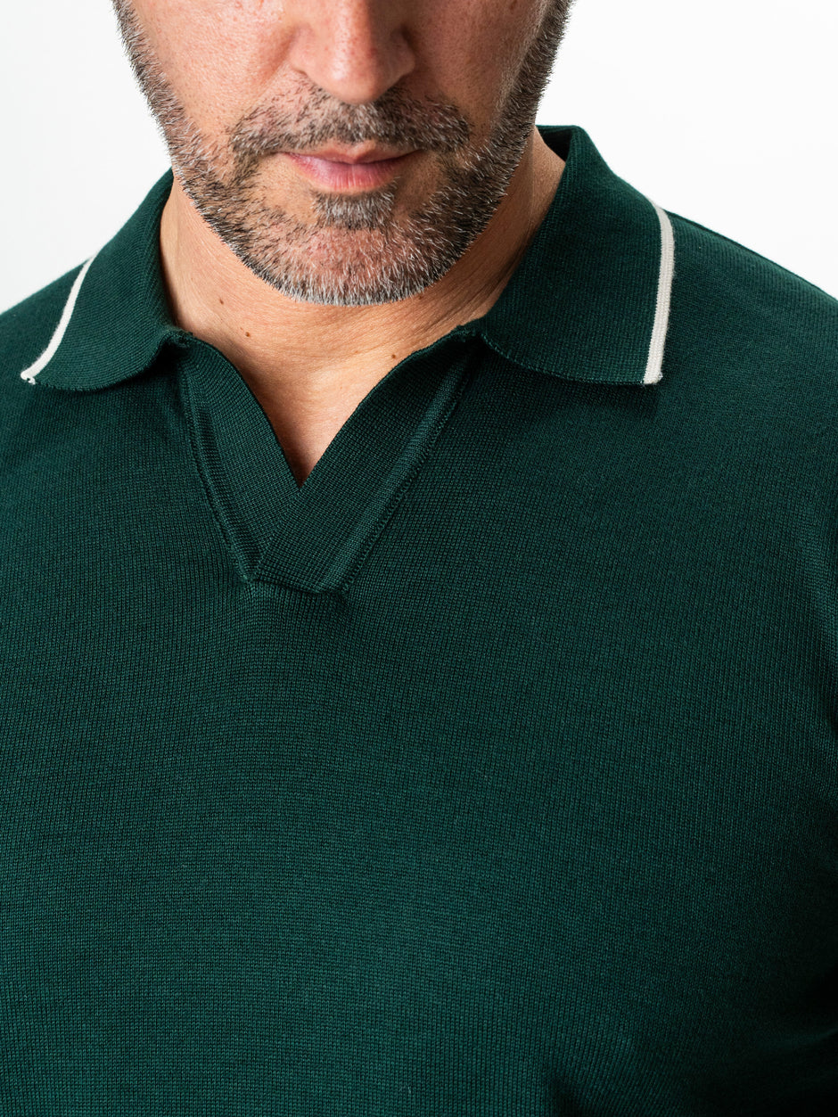 Pulover Polo Barbati Verde Din Bumbac Natural BMan0031 (6)