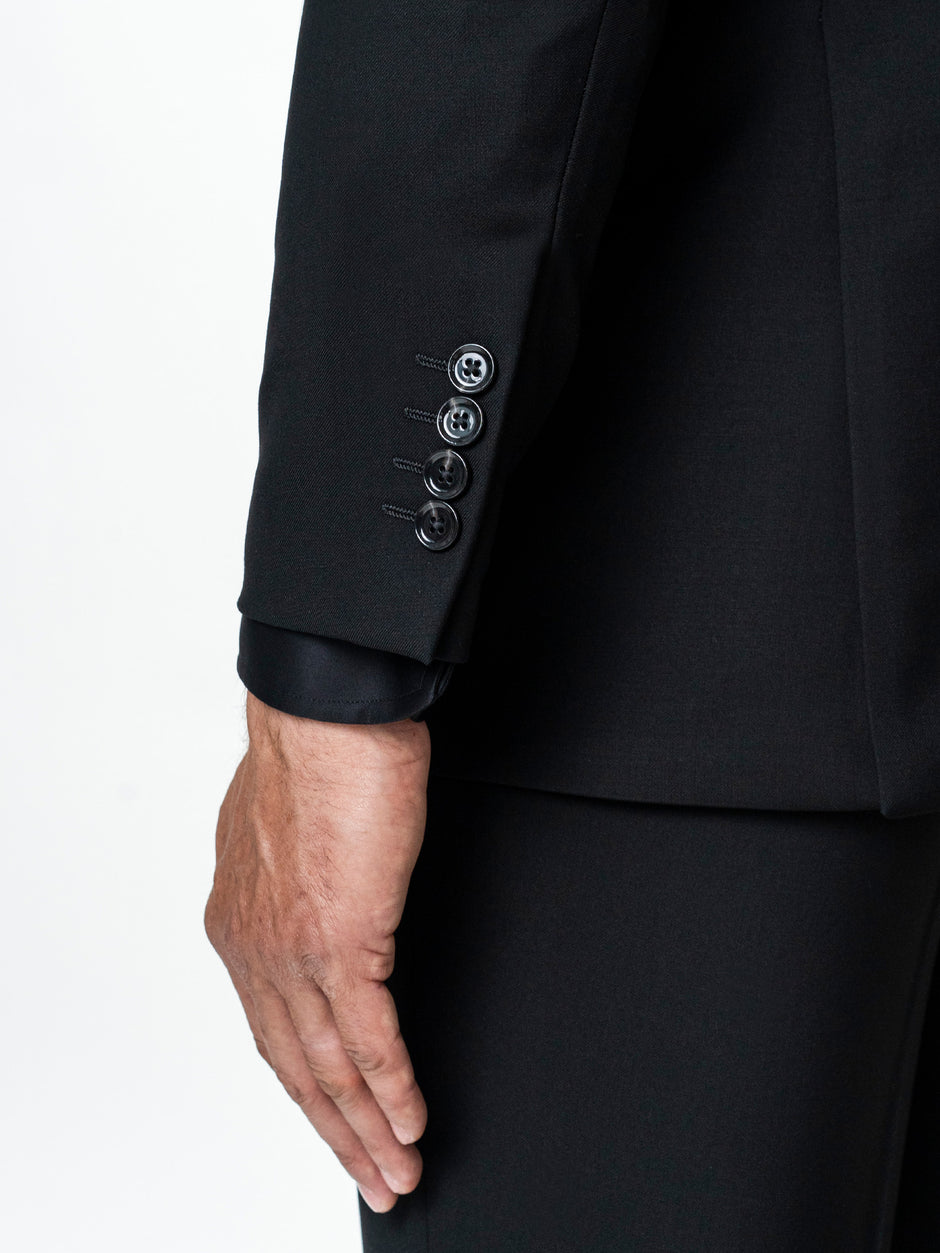 Costum Negru Barbati 6 Nasturi Din Lana Vitale Barberis Super120's BMan0052 (12)