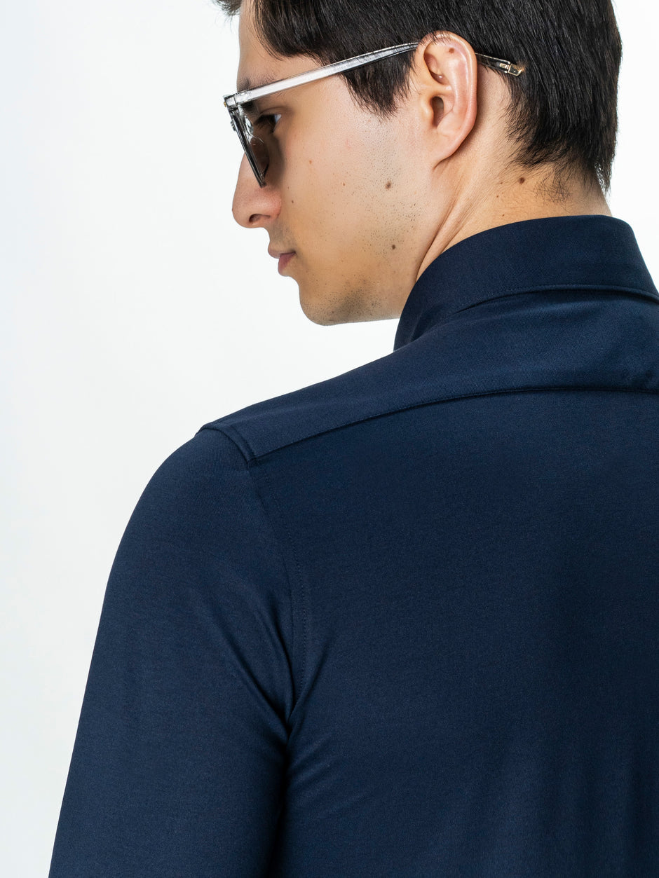 Camasa Barbati Premium Bleumarin Guler Polo din 100% Bumbac BMan0076 (6)