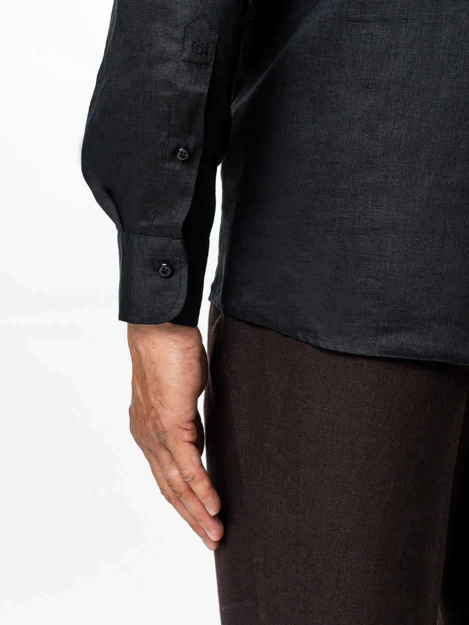 Camasa Barbati Neagra din In Natural Guler Positano BMan0102 (6)