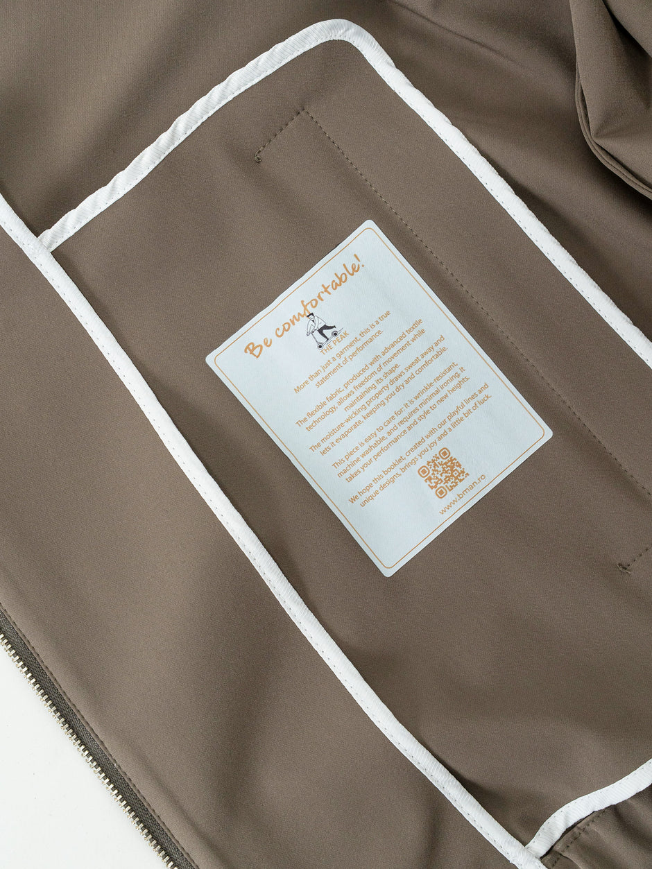 Jacheta Barbati Bej Taupe Material Tehnic Elastic BMan0006 (5)
